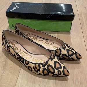 SAM EDELMAN Rae Leopard Print Pointed Toe Flats Size  12